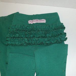 COPY - Ruffle Butts Baby Toddler Green Legging, N…